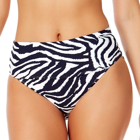 Anne Cole Soft Band High Waist Bikini Bottom Size XL Black White - Picture 1 of 1